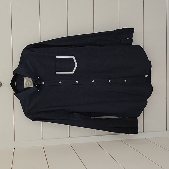 FIVE FOUR Nick Wooster XL 42-44 navy button down with outlined pocket - Picture 1 of 4